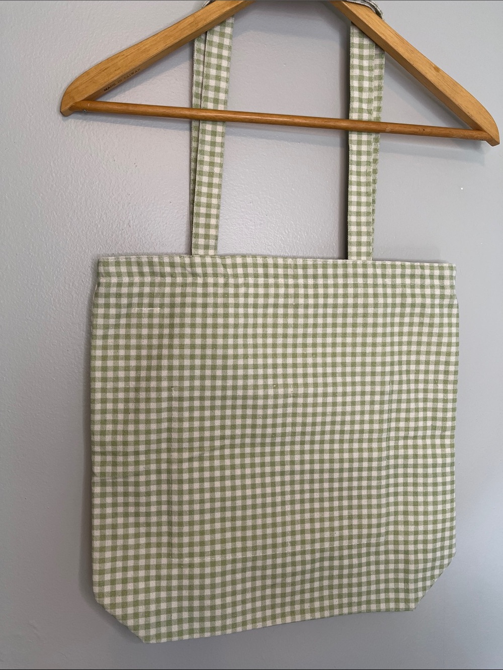 NWT Sun Freckled Studio Green Gingham Checkered Bag - Picture 4 of 13